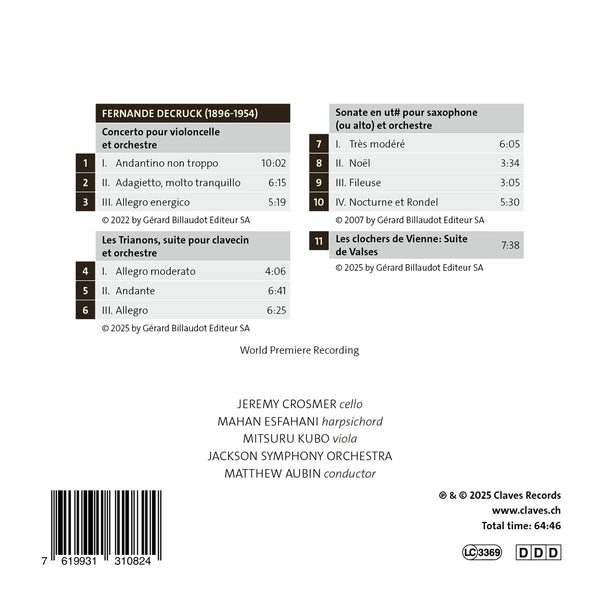 (2025) Fernande Decruck - Concertante Works, Vol. 2 / CD 3108 - Claves Records (2025) Fernande Decruck - Concertante Works, Vol. 2 / CD 3108 - Claves Records
