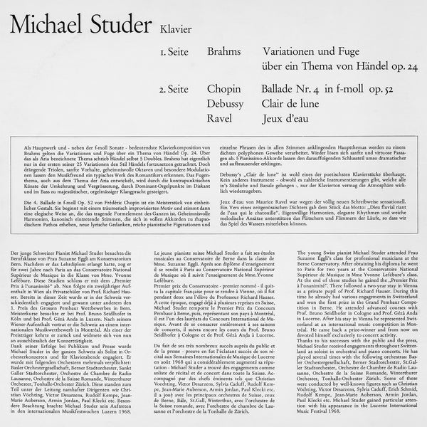 (2024) Studer rare recital I / DO 3110 - Claves Records