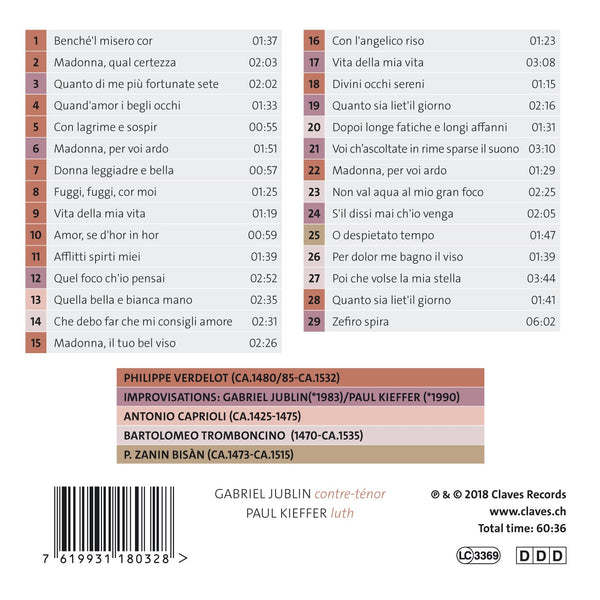 (2018) ZEFIRO SPIRA - Italian Renaissance Frottole & Improvisations / CD 1803 - Claves Records (2018) ZEFIRO SPIRA - Italian Renaissance Frottole & Improvisations / CD 1803 - Claves Records