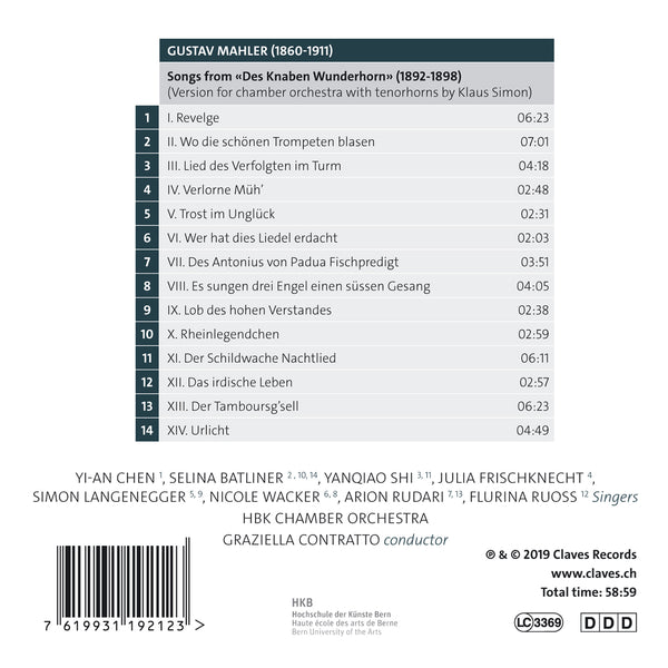 (2019) Mahler: Des Knaben Wunderhorn / CD 1921 - Claves Records (2019) Mahler: Des Knaben Wunderhorn / CD 1921 - Claves Records