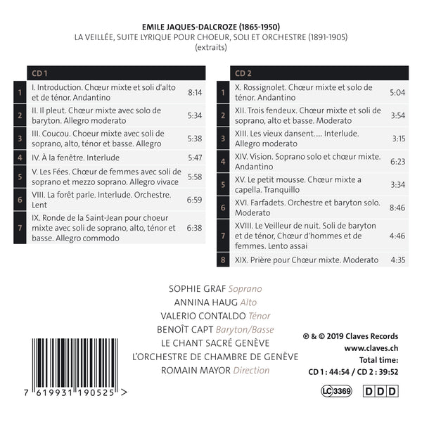 (2019) Emile Jaques-Dalcroze: La Veillée / CD 1905/06 - Claves Records (2019) Emile Jaques-Dalcroze: La Veillée / CD 1905/06 - Claves Records