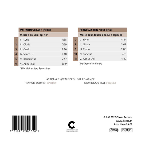 (2022) Villard & Martin : Doubles messes a cappella / CD 3003 - Claves Records