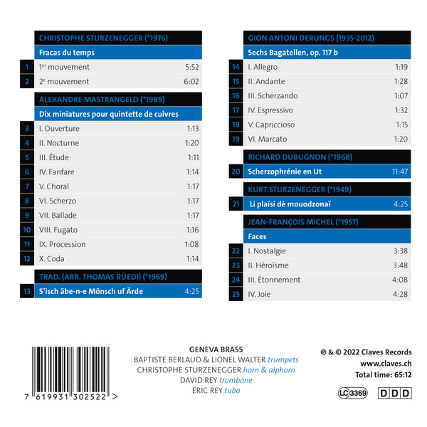 (2022) Swiss Faces - Geneva Brass / CD 3025 - Claves Records (2022) Swiss Faces - Geneva Brass / CD 3025 - Claves Records
