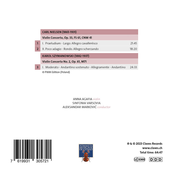 (2023) Nielsen & Szymanowski, Violin Concertos / CD 3057 - Claves Records (2023) Nielsen & Szymanowski, Violin Concertos / CD 3057 - Claves Records