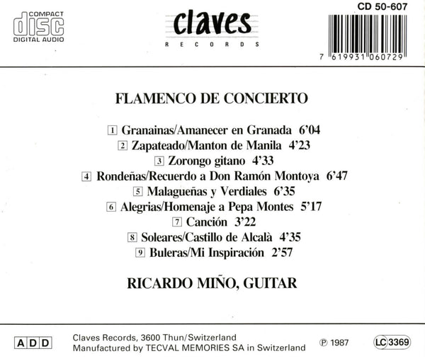 (1987) Flamenco De Concierto / CD 0607 - Claves Records