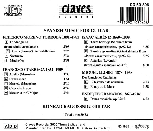 (1988) Spanish Music For Guitar / CD 0806 - Claves Records