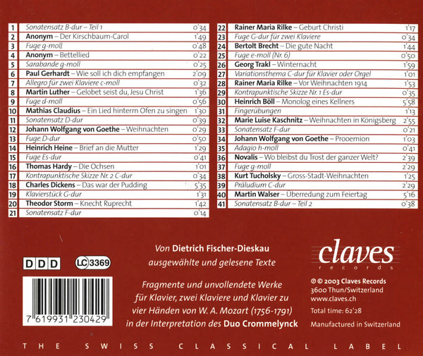 (2003) Weihnachten in alten und modernen Gedichten & Geschichten / CD 2304 - Claves Records