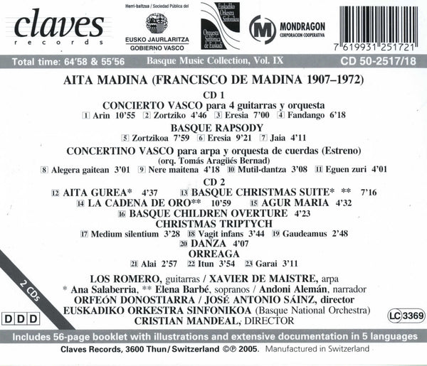 (2005) Aita Madina 1907-1972 / CD 2517/18 - Claves Records (2005) Aita Madina 1907-1972 / CD 2517/18 - Claves Records