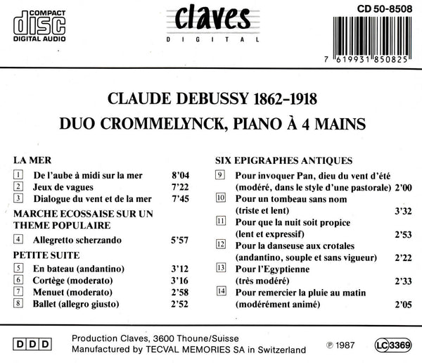 (1987) Debussy: Works for Piano Four-Hands / CD 8508 - Claves Records (1987) Debussy: Works for Piano Four-Hands / CD 8508 - Claves Records