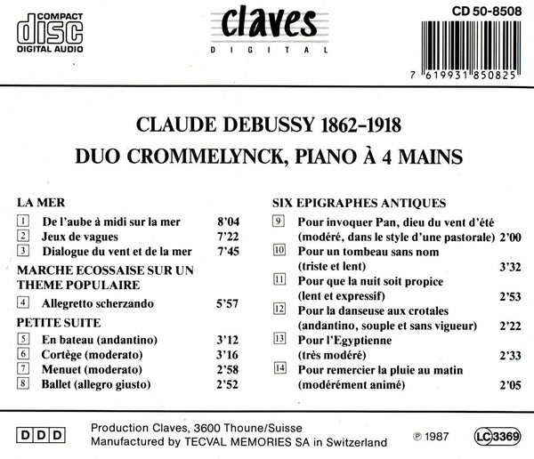 (1987) Debussy: Works for Piano Four-Hands / CD 8508 - Claves Records