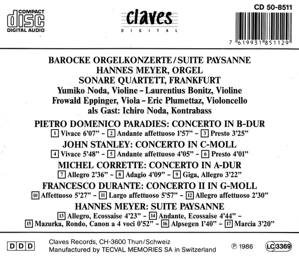 (1986) Barocke Orgelkonzerte / Suite Paysanne / CD 8511 - Claves Records (1986) Barocke Orgelkonzerte / Suite Paysanne / CD 8511 - Claves Records
