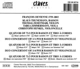 (1987) François Devienne: Drei Quartette für Fagott und Streichtrio / Zwei Duos für Fagott und Violoncello