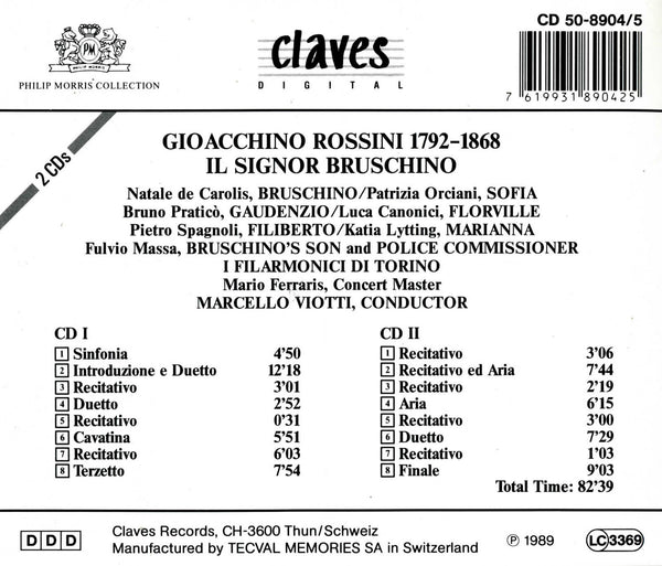 (1989) Rossini: Il Signor Bruschino, Early One-Act Operas, Vol. 1/5 / CD 8904-5 - Claves Records (1989) Rossini: Il Signor Bruschino, Early One-Act Operas, Vol. 1/5 / CD 8904-5 - Claves Records