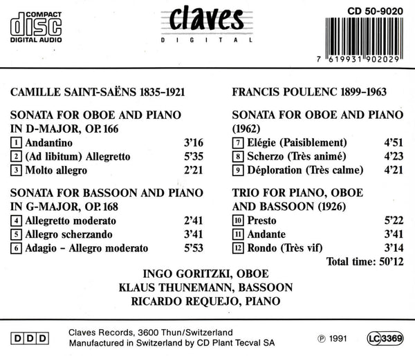 (1991) French Music for Oboe & Bassoon / CD 9020 - Claves Records