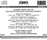(1991) Giuseppe Tartini: Five Sonatas For Violin & Basso Continuo