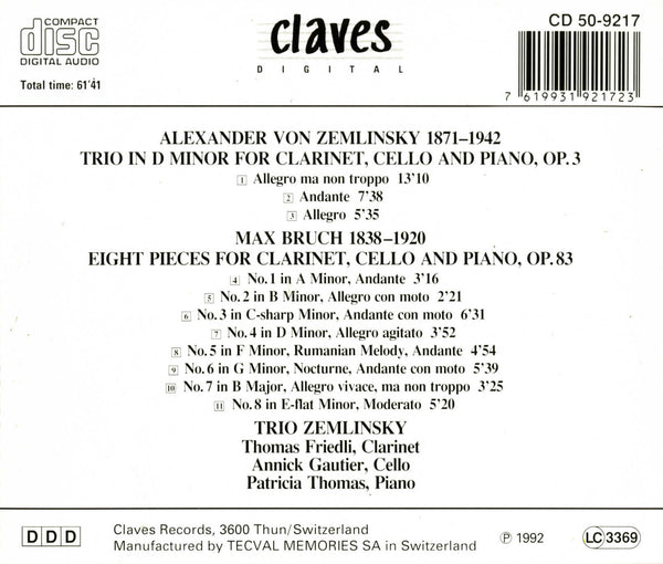 (1992) Romantic Chamber Music / CD 9217 - Claves Records