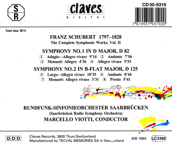 (1994) Schubert: The Complete Symphonic Works, Vol. II / CD 9319 - Claves Records (1994) Schubert: The Complete Symphonic Works, Vol. II / CD 9319 - Claves Records