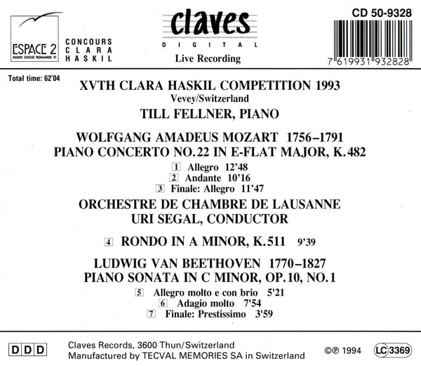 (1994) XVth Clara Haskil Competition 1993 / CD 9328 - Claves Records