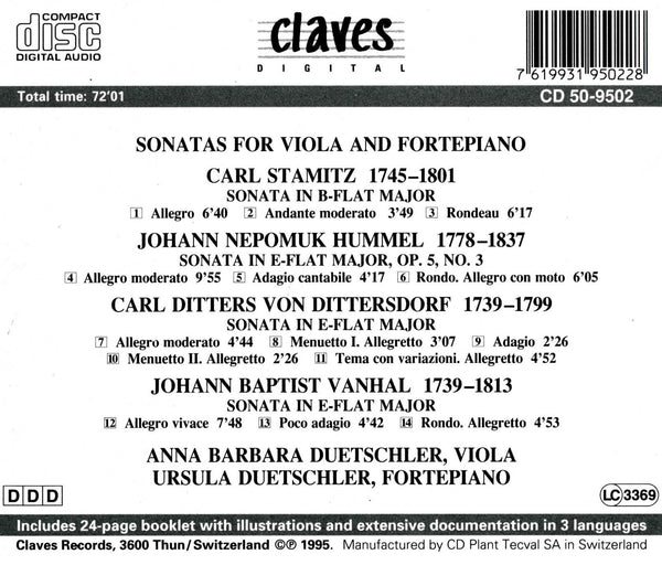 (1995) Classical Sonatas for Viola & Fortepiano / CD 9502 - Claves Records (1995) Classical Sonatas for Viola & Fortepiano / CD 9502 - Claves Records