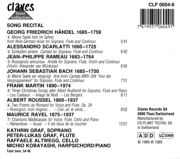 (1989) Song Recital / CLF 604-9 - Claves Records
