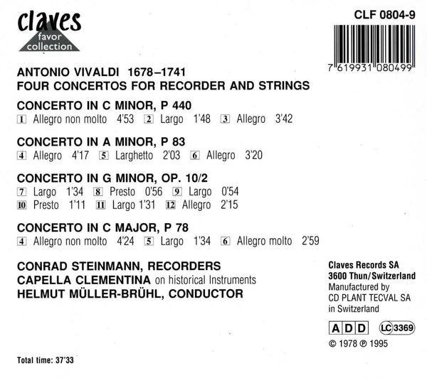(1978) Vivaldi/ Flute Concertos / CLF 804-9 - Claves Records (1978) Vivaldi/ Flute Concertos / CLF 804-9 - Claves Records