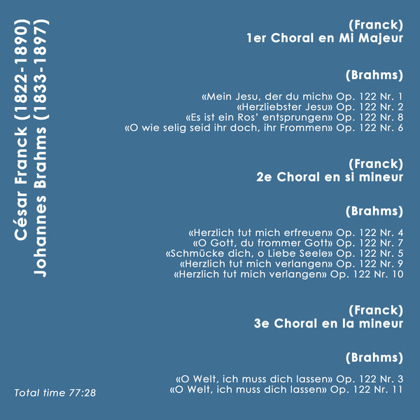 (2019) Franck & Brahms: Chorals / DO 1932 - Claves Records (2019) Franck & Brahms: Chorals / DO 1932 - Claves Records