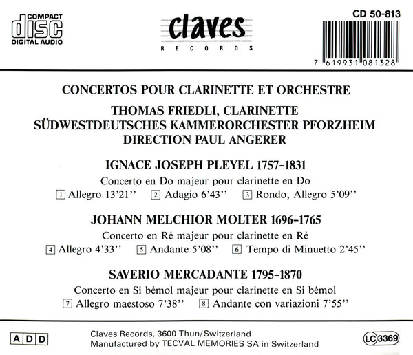(1985) Classical Clarinet Concertos / CD 0813 - Claves Records (1985) Classical Clarinet Concertos / CD 0813 - Claves Records