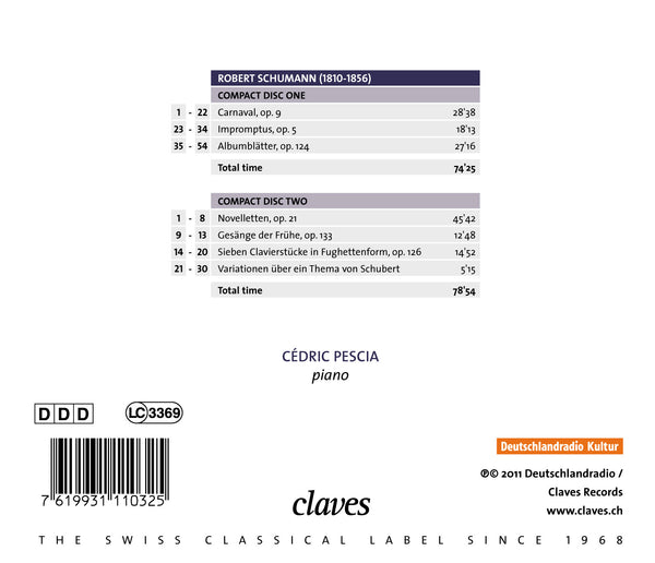 (2011) Schumann: The Complete Works for Piano, Vol. 5 / CD 1103/04 - Claves Records (2011) Schumann: The Complete Works for Piano, Vol. 5 / CD 1103/04 - Claves Records