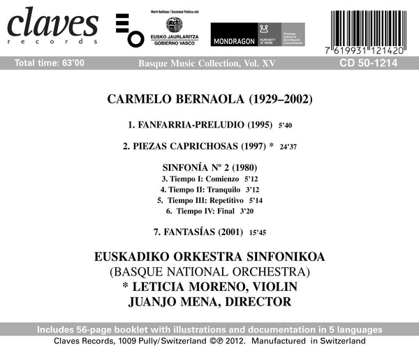 (2013) Basque Music Collection, Vol. XV / CD 1214 - Claves Records