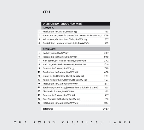 (2007) Buxtehude, Radeck, Strunck, Scheidemann, H & J. Praetorius, Weckmann, Tunder & J. S. Bach: Works for Organ / CD 2704-06 - Claves Records