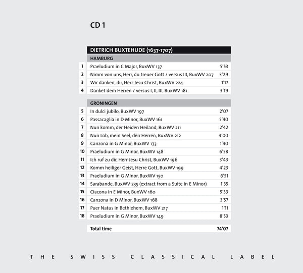 (2007) Buxtehude, Radeck, Strunck, Scheidemann, H & J. Praetorius, Weckmann, Tunder & J. S. Bach: Works for Organ / CD 2704-06 - Claves Records (2007) Buxtehude, Radeck, Strunck, Scheidemann, H & J. Praetorius, Weckmann, Tunder & J. S. Bach: Works for Organ / CD 2704-06 - Claves Records