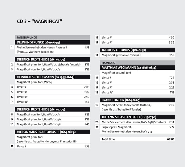 (2007) Buxtehude, Radeck, Strunck, Scheidemann, H & J. Praetorius, Weckmann, Tunder & J. S. Bach: Works for Organ / CD 2704-06 - Claves Records (2007) Buxtehude, Radeck, Strunck, Scheidemann, H & J. Praetorius, Weckmann, Tunder & J. S. Bach: Works for Organ / CD 2704-06 - Claves Records