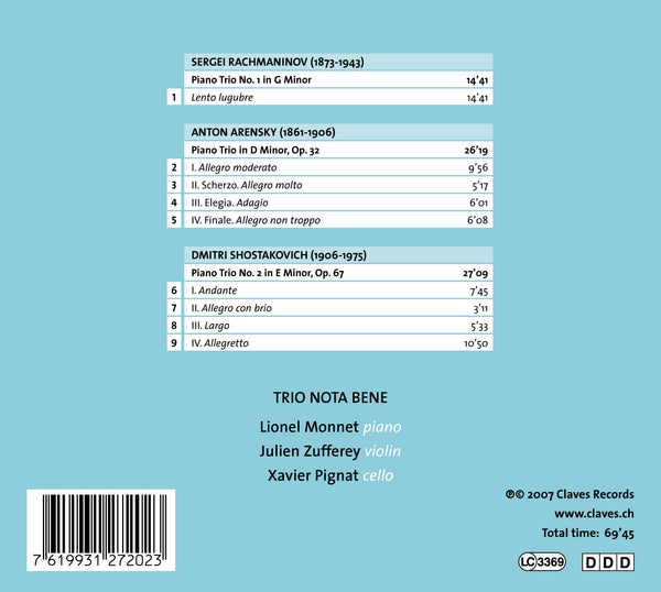 (2007) Russian Piano Trios / CD 2720 - Claves Records