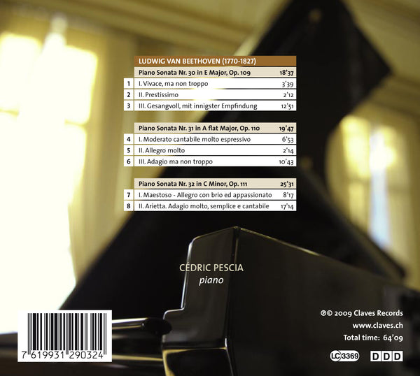 (2009) Beethoven: Three Last Piano Sonatas Op. 109, 110 & 111 / CD 2903 - Claves Records