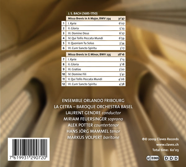 (2009) J.S. Bach: Missae breves BWV 234 & 235 / CD 2907 - Claves Records