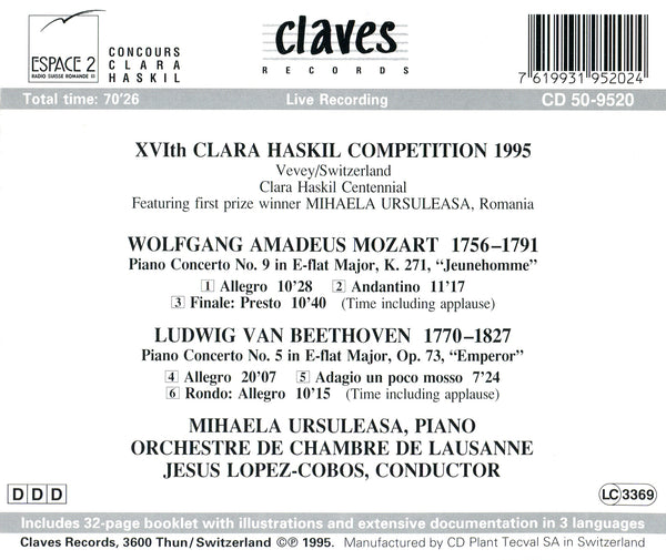 (1995) XVIth Clara Haskil Competition 1995 (Live Recording) / CD 9520 - Claves Records