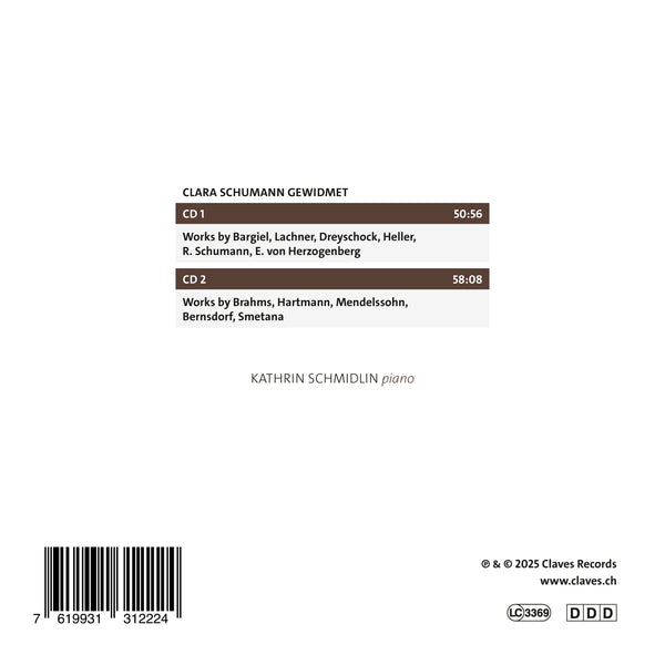 (2025) Clara Schumann gewidmet / CD 3122/23 - Claves Records