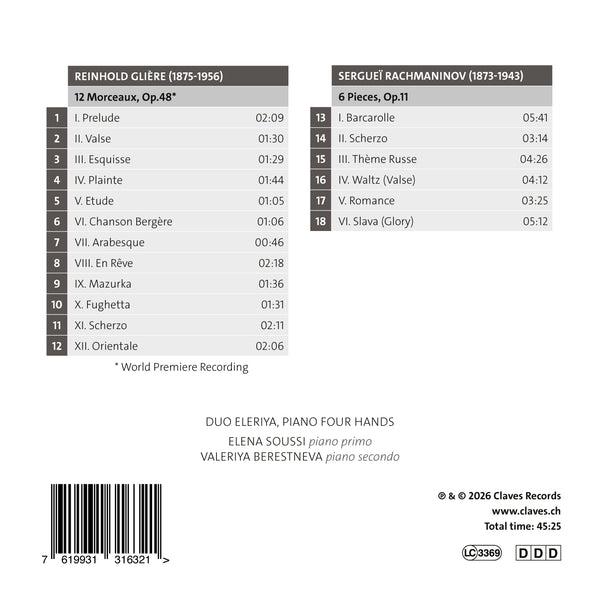 (2026) Glière & Rachmaninov / CD 3163 - Claves Records