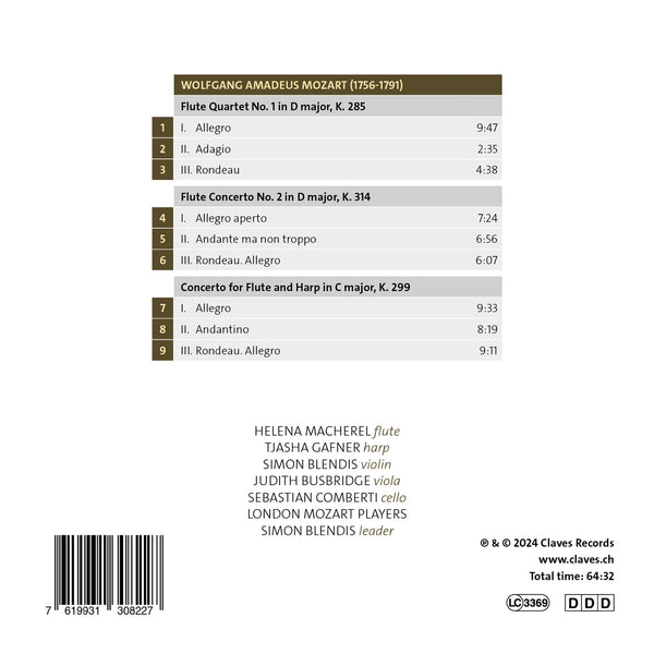 (2024) Mozart: Helena Macherel, Tjasha Gafner, London Mozart Players / CD 3082 - Claves Records