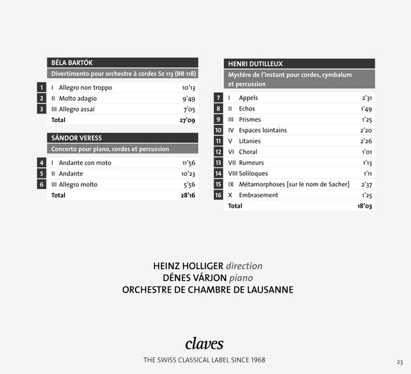 (2011) Sacher Commissioned Works / CD 1113 - Claves Records