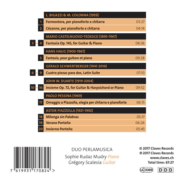 (2017) Fantaisie: Works for Piano & Guitar, Duo Perlamusica / CD 1708 - Claves Records