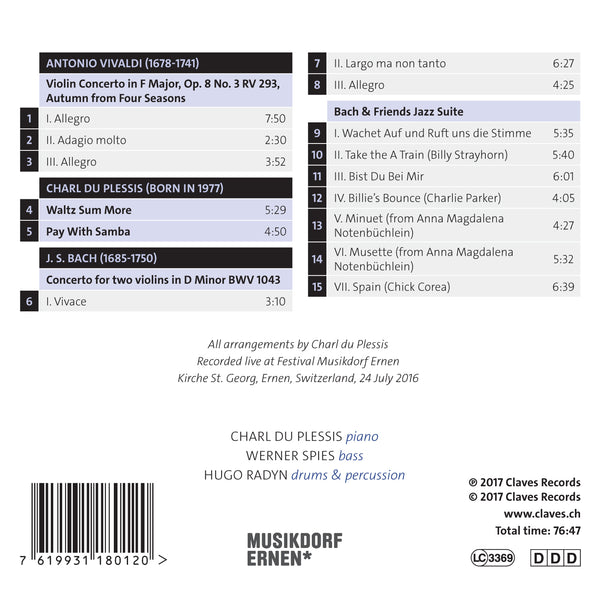 (2018) Baroqueswing Vol. III - Charl du Plessis Trio / CD 1801/02 - Claves Records