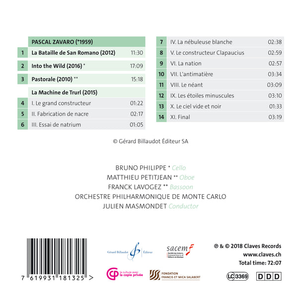 (2018) Pascal Zavaro - INTO THE WILD / CD 1813 - Claves Records