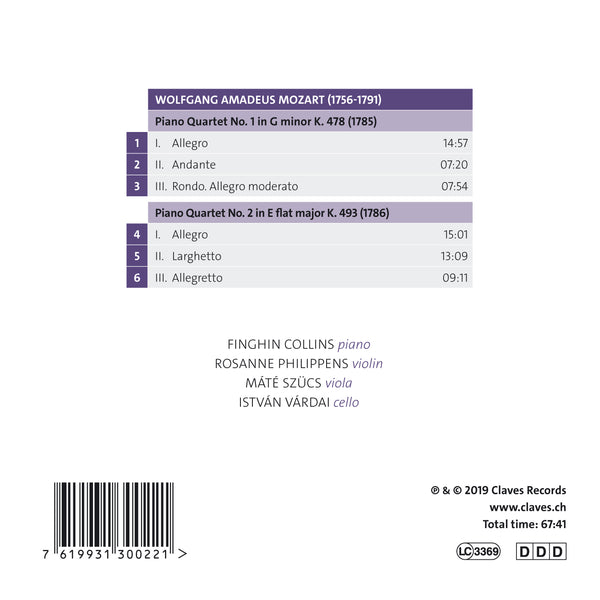 (2020) Mozart: Piano Quartets / CD 3002 - Claves Records