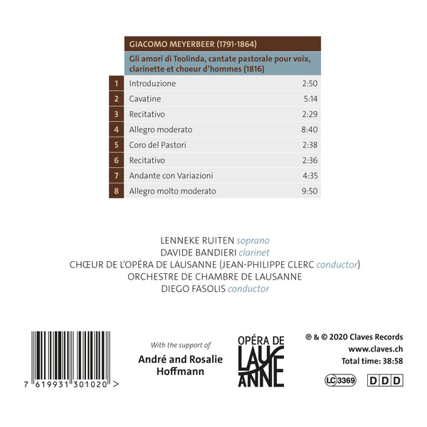 (2020) Giacomo Meyerbeer: Gli Amori di Teolinda / CD 3010 - Claves Records