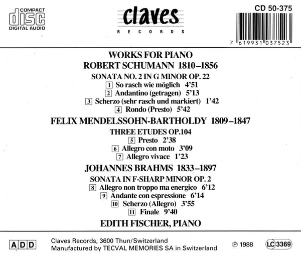 (1988) Romantic Recital for Piano / CD 0375 - Claves Records