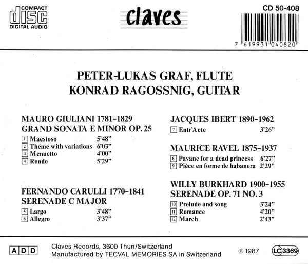 (1987) Music for Flute & Guitar / CD 0408 - Claves Records