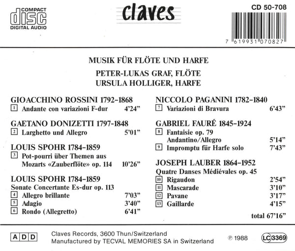 (1988) Romantic Music for Flute & Harp / CD 0708 - Claves Records