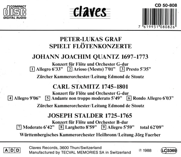 (1988) Classical Concertos for Flute / CD 0808 - Claves Records