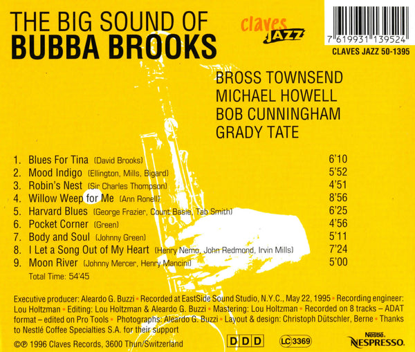 (2013) The Big Sound of Bubba Brooks / CJ 1395 - Claves Records